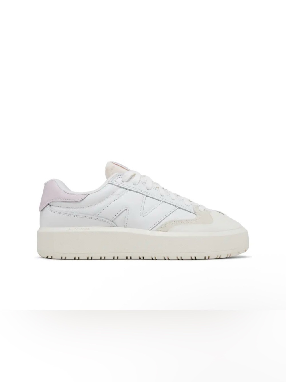 New Balance White Leather Men's Sneaker with Pale Pink Heel w11.5 M10